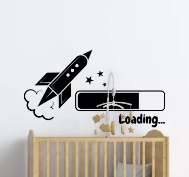 Loading rocket space sticker - TenStickers