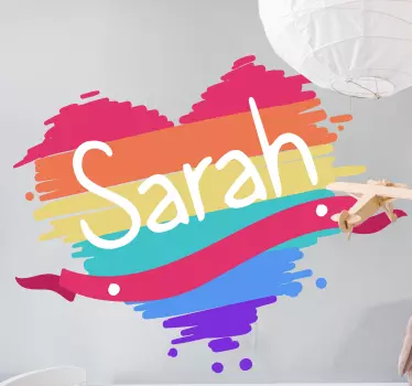 Location sticker colorful heart customization - TenStickers