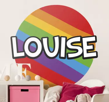 Location sticker colorful name circle - TenStickers