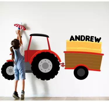 Location sticker customized tractor design - TenStickers