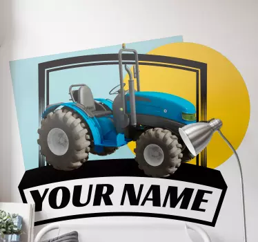 Location sticker personalized tractor design - TenStickers
