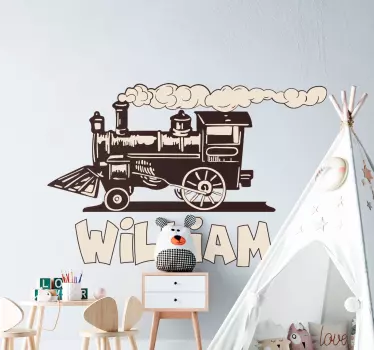 Location sticker retro locomotive - TenStickers