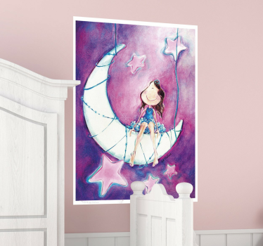 Lol Malone Kids Moon Sticker - TenStickers