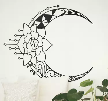 Lotus and moon flower wall decor - TenStickers