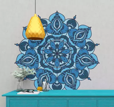 Lotus blue mandala flower wall decor - TenStickers