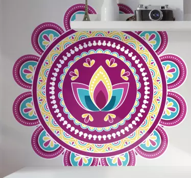 Lotus in mandala flower wall decor - TenStickers