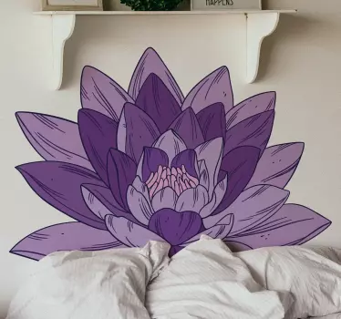 Lotus purple flower wall decor - TenStickers