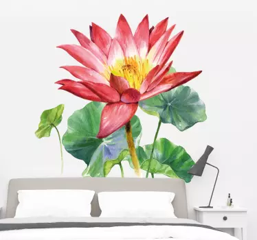 Lotus watercolour flower wall decor - TenStickers