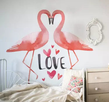 love flamingos bird sticker - TenStickers