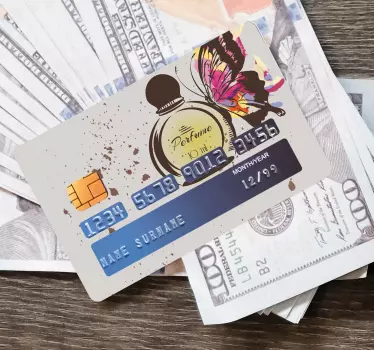 Love fragrance credit card sticker - TenStickers
