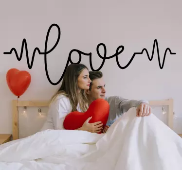 Love heart beat love wall sticker - TenStickers
