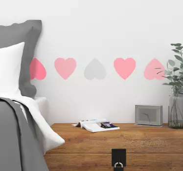Love Hearts Border Valentine's Day Wall Decal - TenStickers