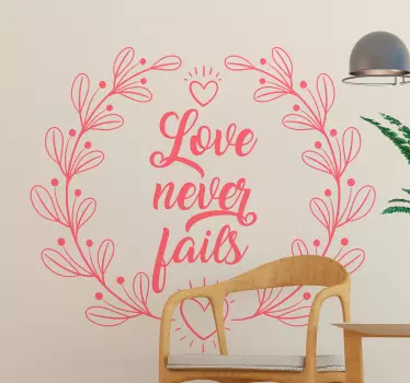 Love never fails bridal decakl - TenStickers