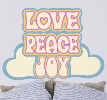 Love peace joy heart inspirational quote stickers - TenStickers
