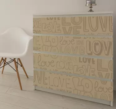 love vintage text furniture decal - TenStickers