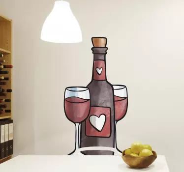 Love wine drink wall sticker - TenStickers