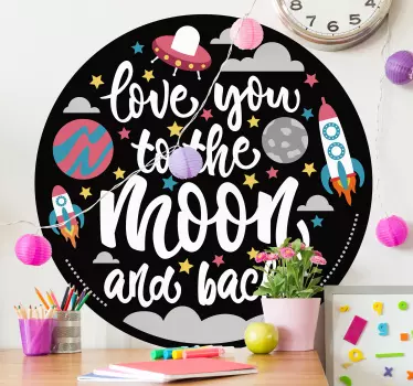 Love you to the moon space decal - TenStickers