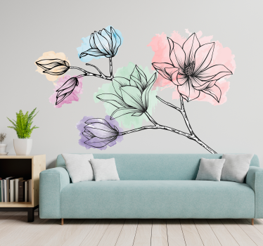 Magnolia for wall flower wall decal - TenStickers