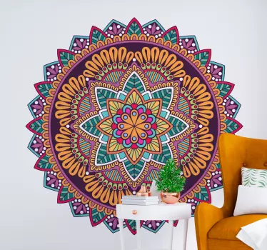 Mandala full of colors Abstract decal - TenStickers