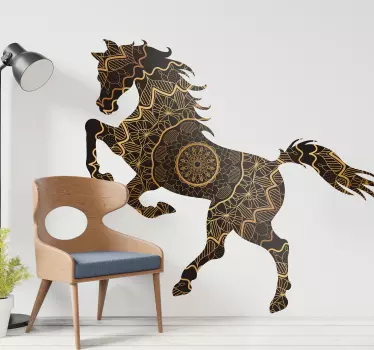 Mandala style horse farm animal sticker - TenStickers
