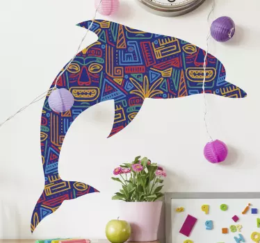 Maori dolphin art wall decal - TenStickers
