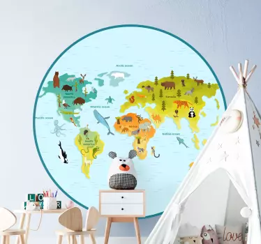 Map with typical symbols City Sticker - TenStickers