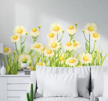 margerites in the field flower wall decor - TenStickers
