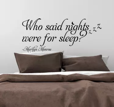 Marilyn Monroe Nights Quote Sticker - TenStickers