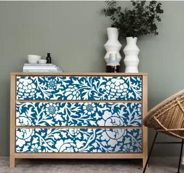 Marine blue flora decals for furniture - TenStickers