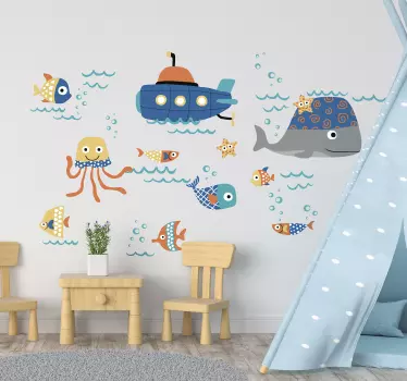 Marine motifs fish wall decal - TenStickers