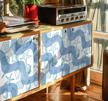 Marine Shells Pattern object sticker - TenStickers
