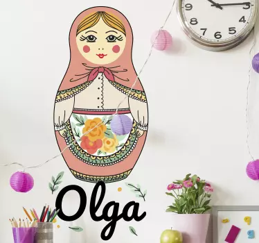 Custom name matryoshka toy decal - TenStickers
