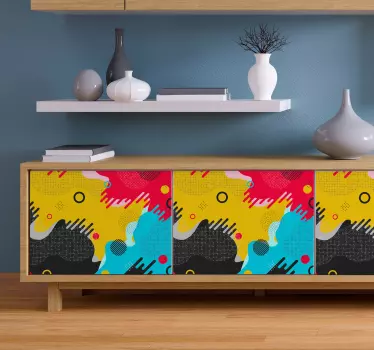 Memphis style pattern furniture decal - TenStickers