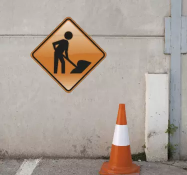 Men at Work Sign Sticker - TenStickers