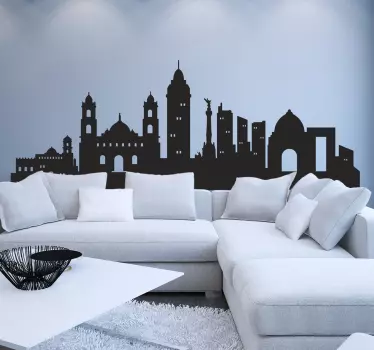 Mexico city skyline silhouette wall decal - TenStickers