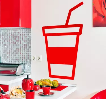 Kitchen wall sticker milk shake icon - TenStickers