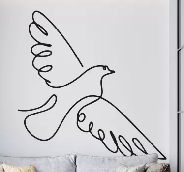 Minimalist dove bird sticker - TenStickers