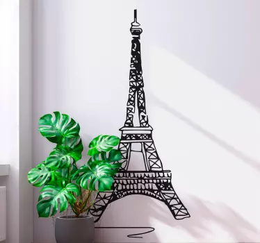 Minimalist Eiffel Tower paris wall sticker - TenStickers
