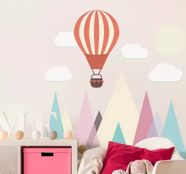 minimalist geometric landscape illustration decal - TenStickers
