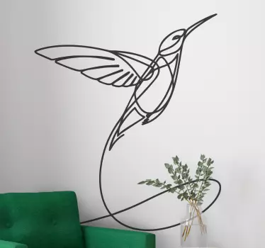 Minimalist Hummingbird bird sticker - TenStickers