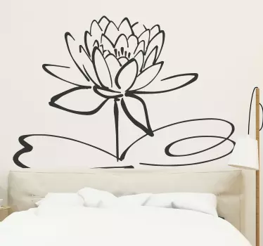 Minimalist Lotus flower wall decor - TenStickers