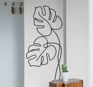 Minimalist Monstera Leaf plant decals - TenStickers