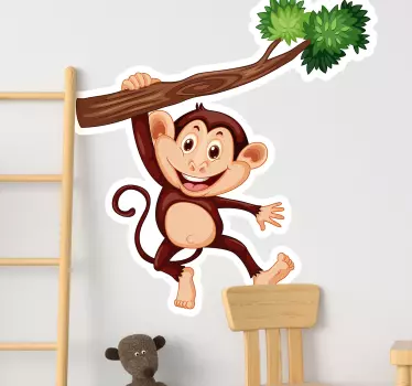 Monkey branch illustration wall art - TenStickers