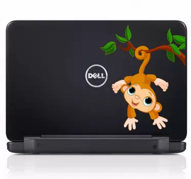 Monkey Hanging on Tree Kids Sticker - TenStickers
