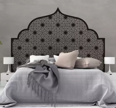 Monochrome Geometric Arabic headboard wall sticker - TenStickers