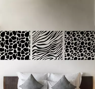 Monocolor different animal prints headboard wall sticker - TenStickers