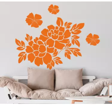Monocolor flowers and carnations flower wall decor - TenStickers