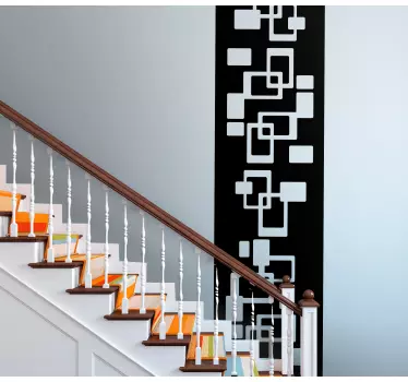 Monocolor retro squares border decal - TenStickers
