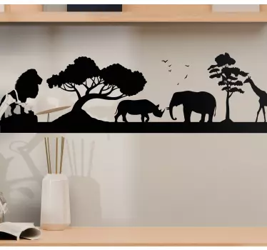 Monocolor savannah silhouette wild animal sticker - TenStickers