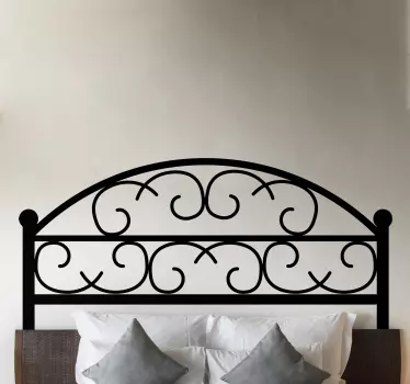 Monocolor simple frame design headboard wall decal - TenStickers